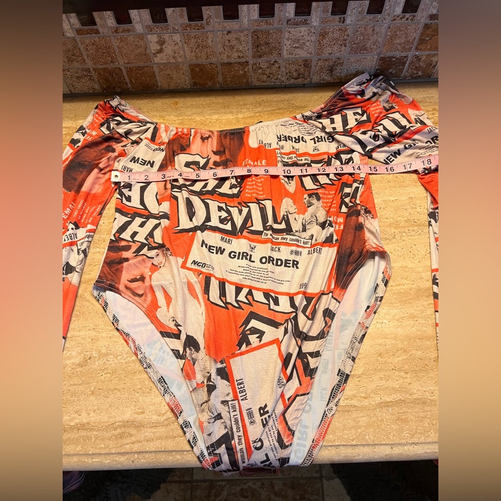 New Girl Order Graphic Magazine Female Monster Bodysuit Stretchy Size 16 XL